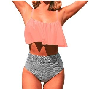 Women Halter Bikini Set High Waisted Two Piece Swimsuit NWT M